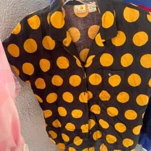 Vintage Liz Claiborne black with yellow button down